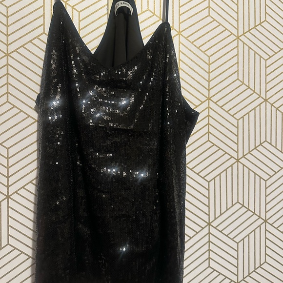 Grace Karin Tops - Grace Karin Black Sequin Cowl Neck Sleeveless Top Size XL